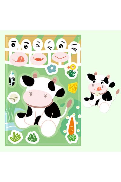 Choice 8pcs 8/16/32pcs Farm Animal Children's Puzzle Sticker Cartoon Hand Account Material Phone Case Noteb
