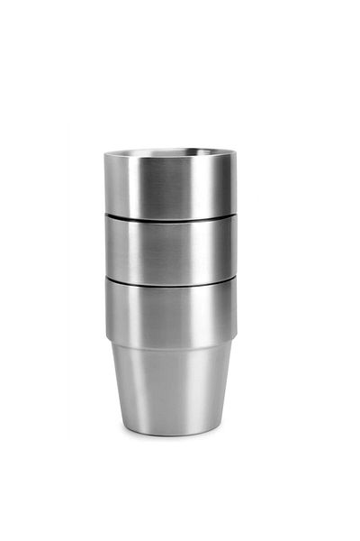Choice 300ml 10oz 3 pieces Metal Drinking Cups Stainless Steel304 Cup 6oz 10oz Outdoor Hiking Gear Stackabl