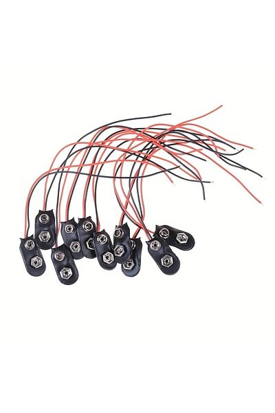 Choice 10pcs 10pcs 9v Battery Clips 15cm Cable Connection Buckle Battery Clip Connector Hard Shell Type