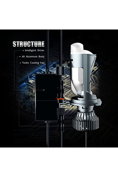 Choice مصباح أمامي LED H4/9003/HB2 Hi/Lo قطعتان عاليتا الطاقة بعدسة صغيرة مزدوجة H4 مصباح أمامي عالي/منخفض