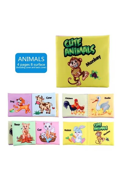Choice كتب قماشية للأطفال عن الحيوانات ألعاب تعليمية مبكرة للأطفال فواكه حيوانات أرقام طعام كوجنيتي