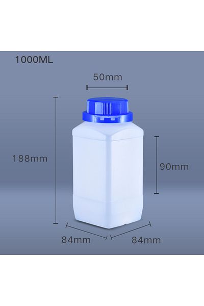Choice Translucent 4pcs Food Grade Material 1000ml Wide Mouth Plastic Square Bottle With Inner Cover Good S