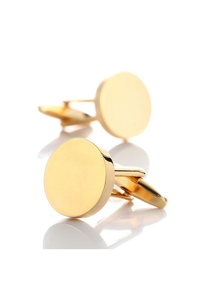 Choice Gold High Quality Blank Mens Cufflinks French Style Shirt Gold Plated Simple Cuffs Buttons Copper Me
