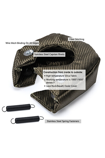 Choice1 LZONE - T25/T28 GT25 GT28 GT30 GT35 TURBO/TURBOCHARGER 100% درع حراري/غطاء غطاء مصنوع بالكامل من التيتانيوم...