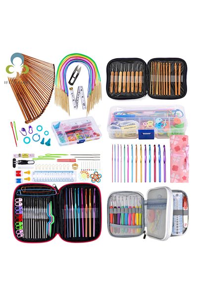 Choice 1Set Crochet Hooks Set With Case 14 Styles Knitting Needles Set DIY Needle Arts Craft Scissors  M...