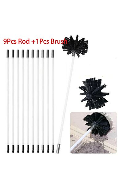 Choice 10pcs Flexible Chimney Cleaning Brush Extendable Flexible Dryer Vent Cleaner Soft Bristle Effective