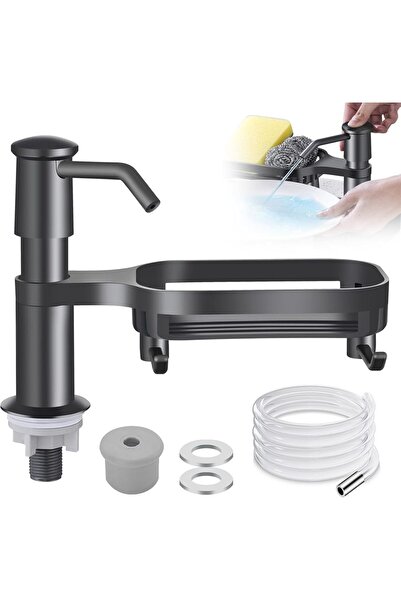 Choice موزع صابون الأطباق الأسود لموزع حوض المطبخ، موزع صابون على سطح الطاولة...