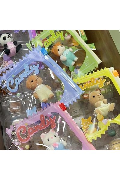 SYLVANIAN FAMILIES No Dolls Random 10pcs 5/10/15pcs Sylvanians Families Kids Cartoon Cute Pendant Dust Bag Mini Candy B