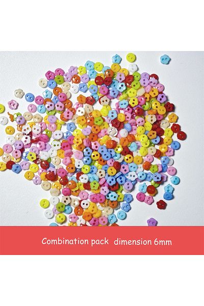 Choice 6mm 100pcs-mix 100pcsdouble Hole 6mm Small Button, 15colors, Miniature Mini Button, Very Suitable Fo