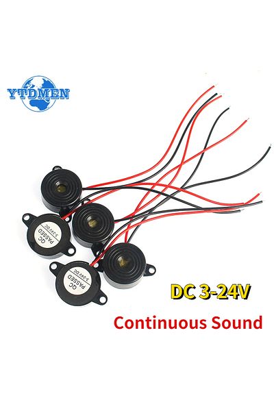 YTDMEN 5pcs 5pcs Sfm-20b Dc3-24v Piezo Electronic Buzzer Alarm Continuous Sound 2312 Active Piezoelectric B