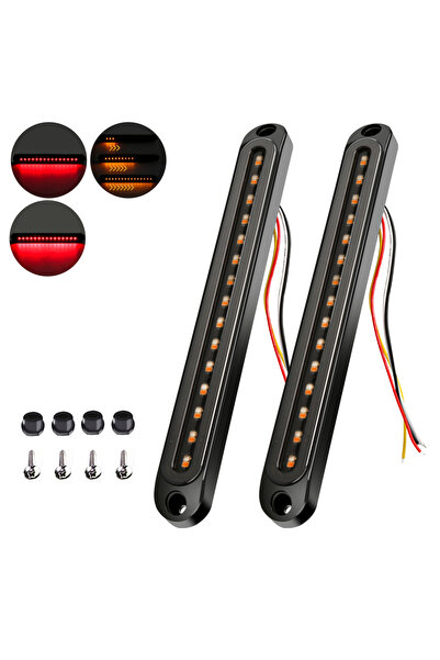 Choice 2PCS 10inch LED Trailer Tail Light Bar Brake Stop Turn Signal Light Sequential Strobe Strip Lamp ...