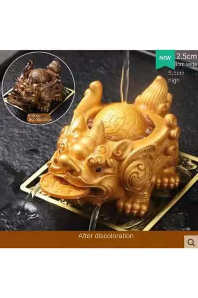 Choice قطعة واحدة من زينة ضفدع ذهبي لطيف من الراتنج الصيني، مصنوعة يدويًا، عل...
