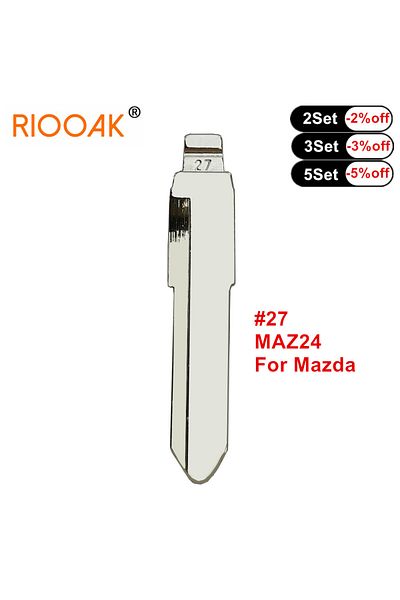 Choice 10pcs Metal Blank Uncut Flip KD Remote Key Blade #27 MAZ24 for Mazda M3 M5 M6 Replacement Flip Fl...