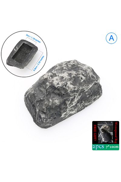 Choice A Sight Secret Rock Stone Shape Spare Key Safe Box Waterproof Hidden Storage Compartment For Home O.