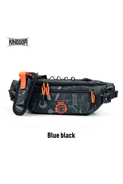 Choice حقيبة صيد متعددة الوظائف باللون الأزرق والأسود من Kingdom مع حزام خصر ...