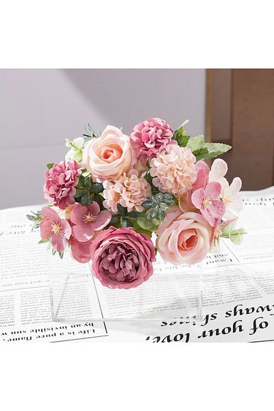 Choice Rose Red 7 Heads High Quality Peony Artificial Flowers Silk Peonies Bouquet Rose Hydrangea Home Deco