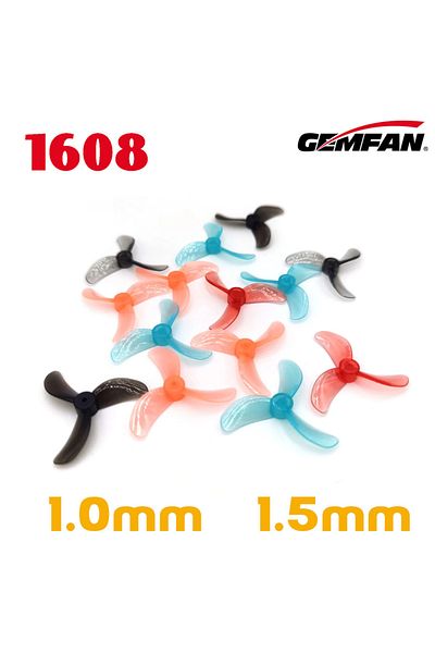 Choice 8Pairs 1mm Gray 16PCS 8Pairs Gemfan 1608 40mm 3-Blade PC Propeller 1mm 1.5mm for Micro Whoop FPV Rac