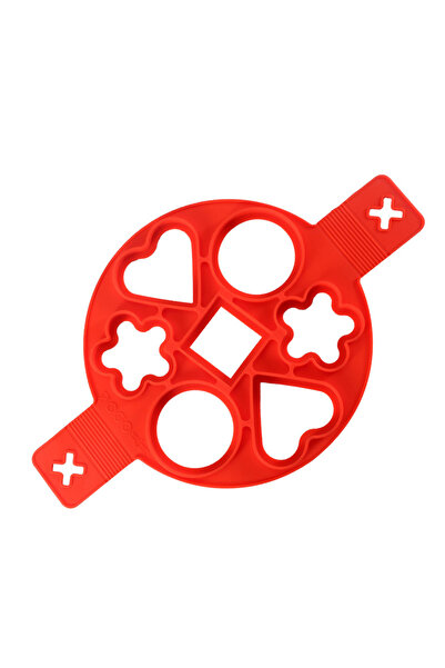 Choice قالب خبز غير لاصق من السيليكون الأحمر متعدد الأشكال مزود بـ 7 فتحات وق...