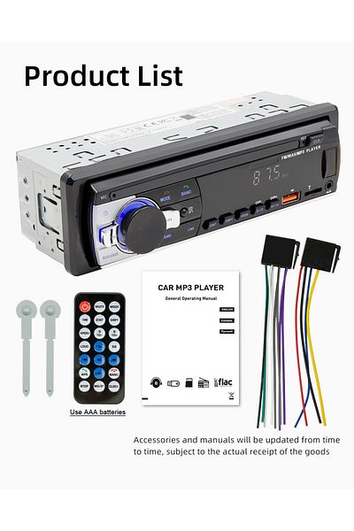 Choice 530l Bqcc 530l 1 Din Fm Car Radio Bt Tf Aux Usb Fast Charging Time Disploay Car Stereo Led Remote Co