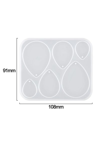 Choice 11 New Earring Pendant Uv Crystal Epoxy Silicone Mold Geometric Triangular Droplet Shape Earring Pen