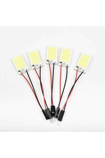 Choice 5pcs White COB 18 LED Chips Panels Car Interior Dome Light Bulb For T10 Adapter Festoon 12V Lamp ...