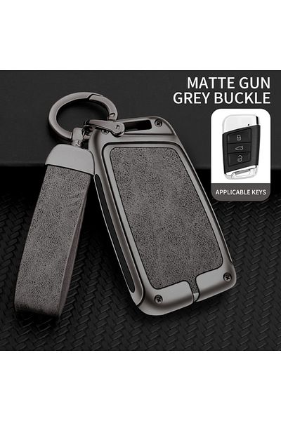 Choice Grey New Zinc Alloy Leather Car Key Case Cover Shell For Vw Volkswagen Magotan Passat B8 Skoda Super