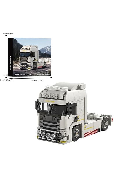 AMAZINGBLOKS With Box European Truck Head 421pcs European Truck Head Building Blocks Connectable Container Traile