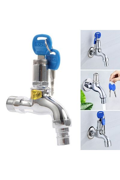 Choice 1Pc Anti-theft 1/2 Inch Thread Alloy Sink Tap With Key Lock Outdoor Faucet Lockable For Washing M...