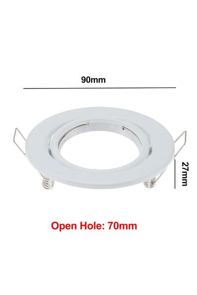 JOYINLED 1pcs White High Quality Metal Round Adjustable Led Recessed Ceiling Light Frame For Gu10 Mr16 Bulb F