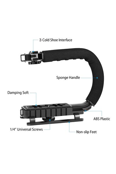 PULUZ C-shape Bracket C-shape Handheld Slr Camera Stabilizer Bracket Abs Portable Dv Camera Handle G