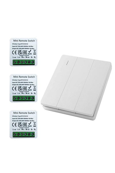 Choice White Three Wireless Smart Switch Light 433mhz 1/2/3gang 86 Wall Panel Switch With Remote Control Mi