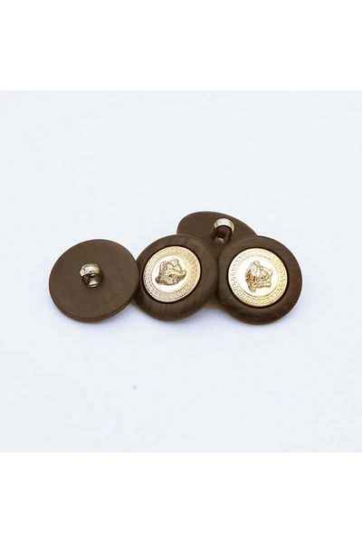 WHPHous 23.0 Mm Coffee 10pcs Retro Luxurious Medusa Head Buttons Resin Metal Round Sewing Button Handsewn Bu