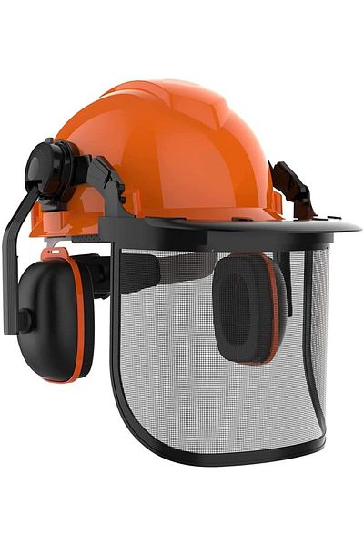 Choice Orange Forestry Safety Helmet Set Multifunction Protective Hard Hat Full Face Steel Mesh Protective