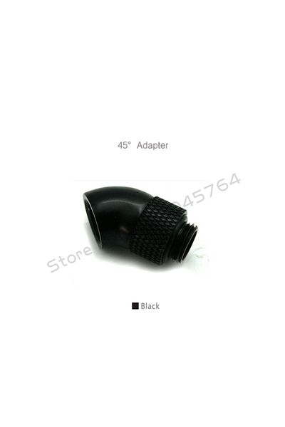 Choice Black 45 45 90 Degree Elbow Fittings & 360 Rotatable Angled Adapter Hand Compression Connector G1/4'