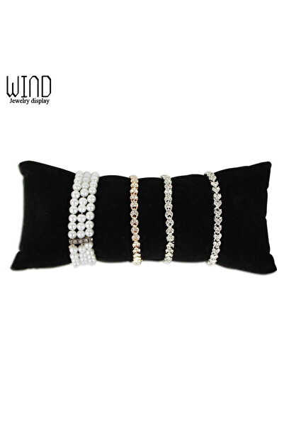 Choice وسادة عرض أساور كبيرة من المخمل الأسود للبيع بالجملة، حامل كاحل من الم...