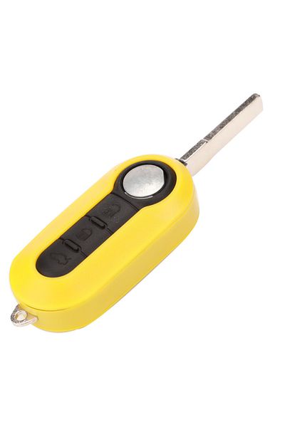 jingyuqin Yellow Colorful 3 Buttons Flip Remote Key Combo Case Shell For Fiat 500 Panda Punto Bravo