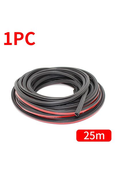 SEAMETAL 25 Meters Car Door Weatherstrip Rubber Seal Strip 2-layer Waterproof Noise Insulation Prote