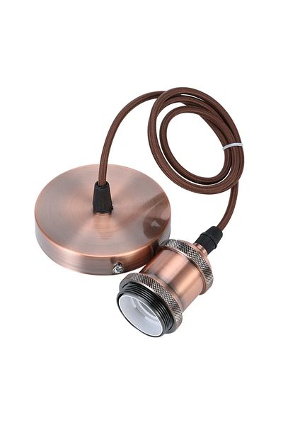 Choice No Light Bulb Red Bronze Color E27 Suspension Wire Lamp Holder Set Vintage Copper Metal Lamp Holder