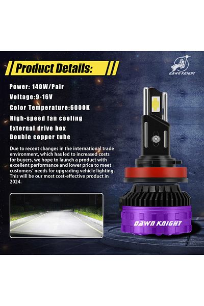 Choice 9005/hb3 6000k Cold White Dawnknight P7 Plus 140w H7 Led Headlight Bulbs 6000k 4300k Led H4 H11 Hb3