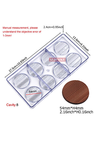 Choice AL-18-JIT-8047 قالب شوكولاتة من البولي كربونات على شكل كعكة دائرية أدو...