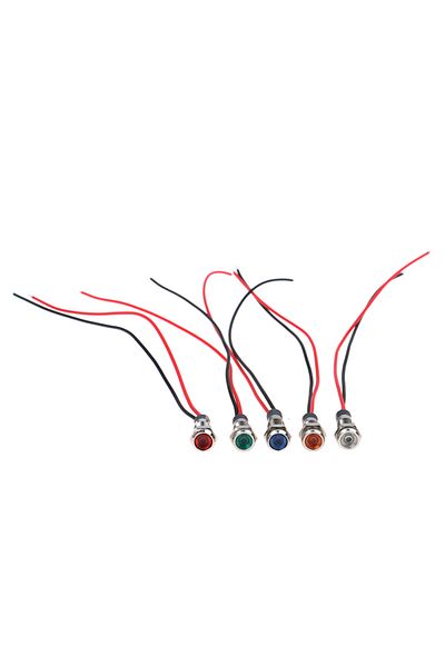 Choice 5 ألوان 5 قطع أصفر أزرق أخضر أبيض أحمر IP67 مقاوم للماء LED مؤشر ضوء لوحة القيادة المعدنية