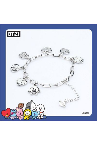 Choice Bt21 Kawaii Bt21 Bracelet Cartoon New Couple Jewelry 26cm Alloy Bracelet Simple Fashion Men's And Wo
