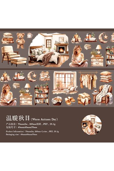Choice F 70mm*2m/roll Cartoon Girl Pet Tape Scrapbooking Supplies Journal Stickers Aesthetic Decorative Ha.
