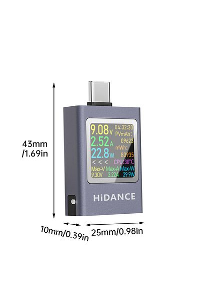 Gaqqee Color Screen Hdc-085c Multi Functional Type-c Charger Tester Voltage, Current, Power Meter Dc 4.5~50