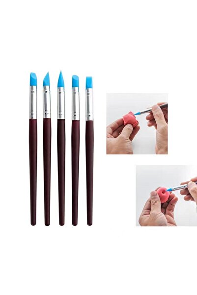 Choice 5 قطع/مجموعة من أدوات نحت الطين السيليكوني لفرشاة النمذجة والنقط وفن ا...