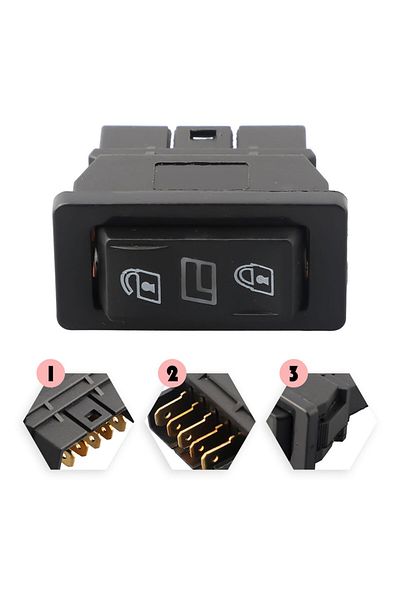 Choice 1pc 12V 20A 3 In1 Universal Car 5pins DPDT Power Door Glass Switch Door Lock Control Plastic Blac...