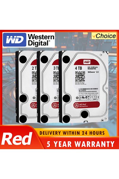 WESTERN DIGITAL محرك الأقراص الصلبة WD 4TB 2TB 3TB 6TB أحمر NAS محرك الأقراص الصلبة الداخلي 3.5 بوصة SATA 6Gb/s ...