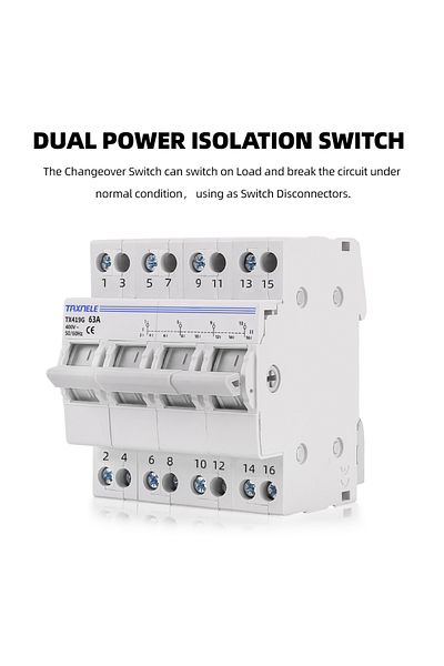 APNEU 2 63a 40a 63a Mts Dual Power Manual Transfer Isolating Switch Interlock Circuit Breaker 1p 2p 3p 4