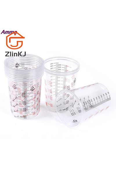 Choice High Quality 10pcs Plastic Paint Mixing Cup 600ml Mixing Pot Paint Mixing Calibration Cup For Pre...