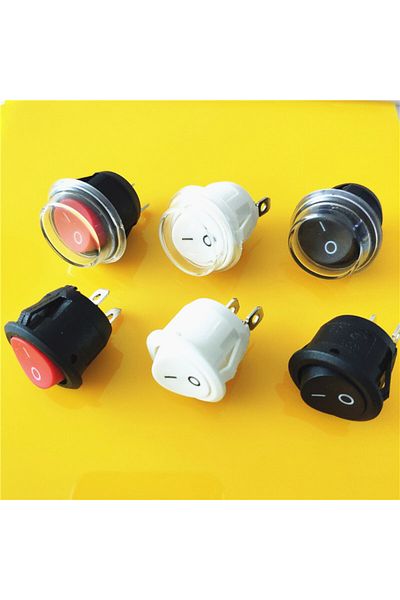 Choice White Switch 5pcs/lot Kcd1 2pin 20mm On/off Spst G149 Round Rocker Switch Dc Ac 6a/250v Waterproof C